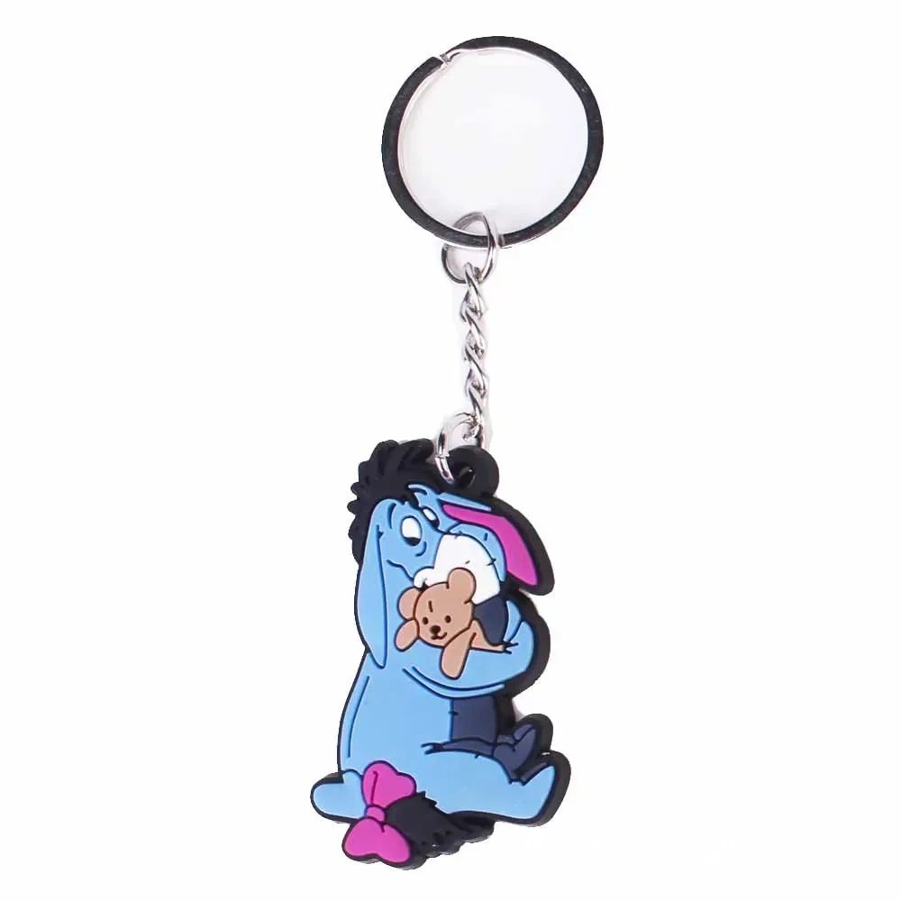 Cartoon Disney Winnie Key Chains Piglet Eeyore Keychain Stitch Backpack Pendant Children\'s Day Gifts PVC Material Decoration