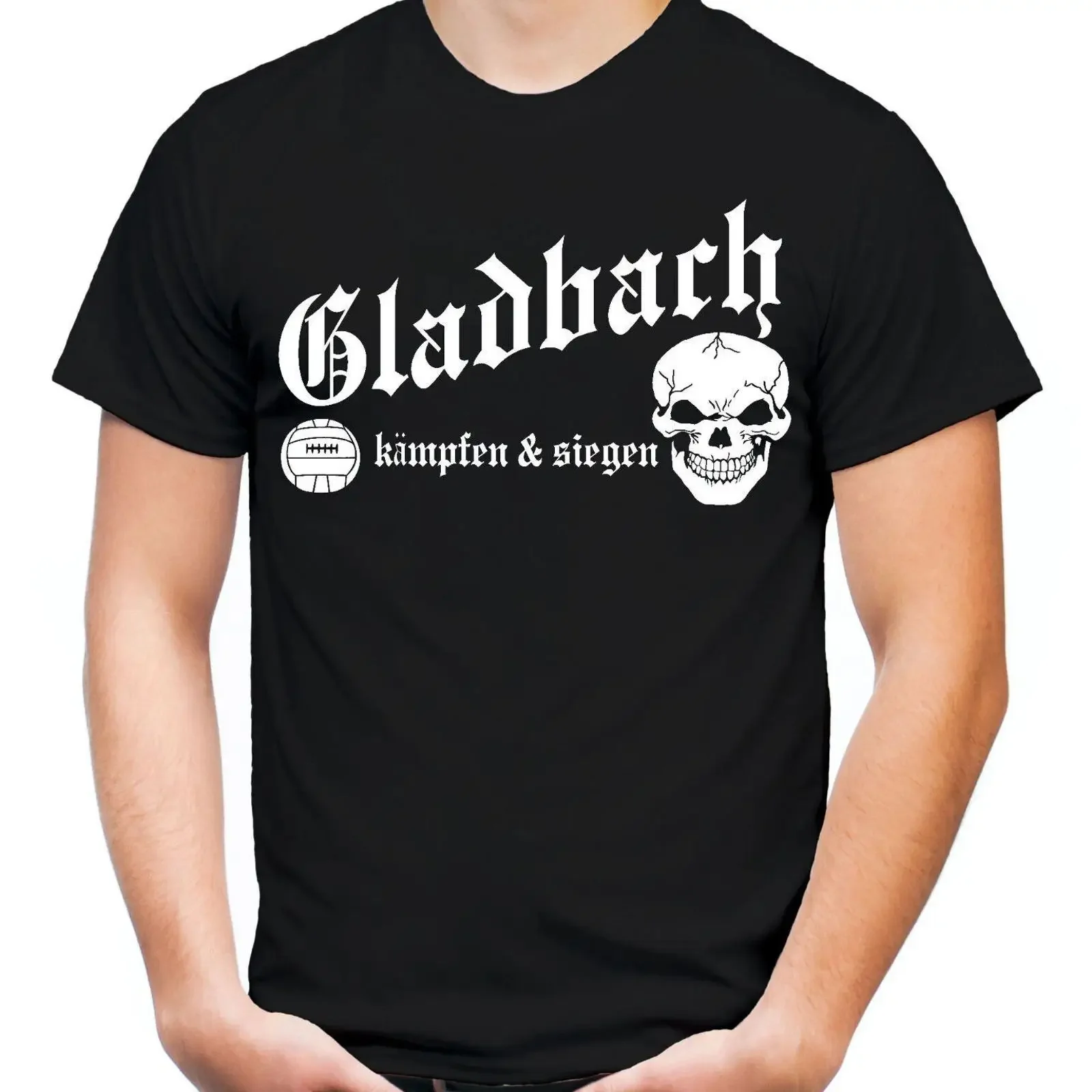 Gladbach kämpfen siegen Herren T Shirt Fussball Ultras Fan M1 Bild 1 von 4 vintage Washed Breathable Top For Everyday Wear