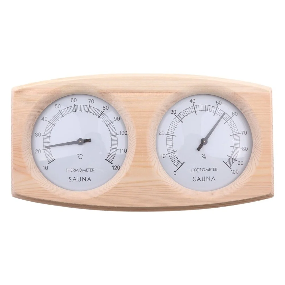 Wooden Sauna Thermometer Hygrometer Temperature Humidity Meter For Steam Room Bath House Accessories Home Garden Tools