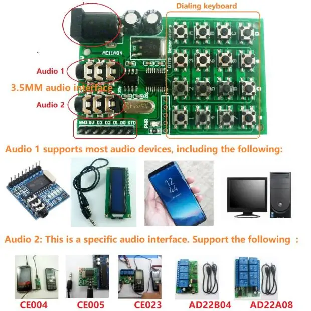 Keypad DTMF Generator Module Audio Encoder Transmitter Board for Arduino UNO Pro