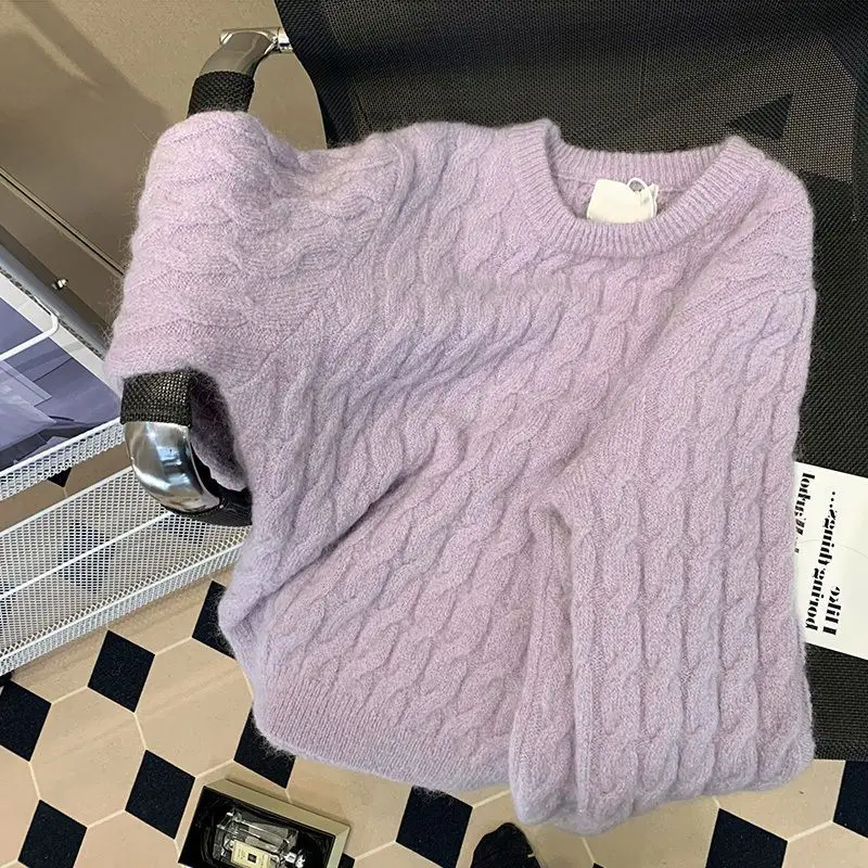 2022 neue Ankunft Herbst Frauen Lose Beiläufige Oansatz Lang Hülse Pullover All-abgestimmt Süße Nette Baumwolle Gestrickte Pullover P946