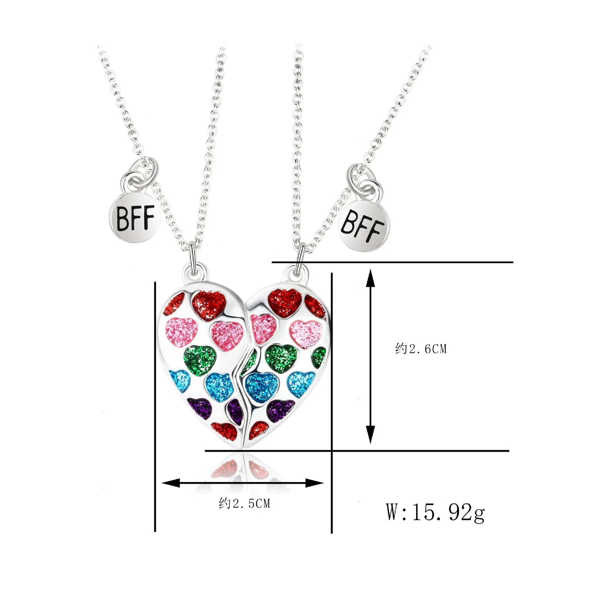 New Couple Necklace BFF Good Friend Dripping Stitching Necklace Suction Stone Children's Cartoon Necklace Hot Sale