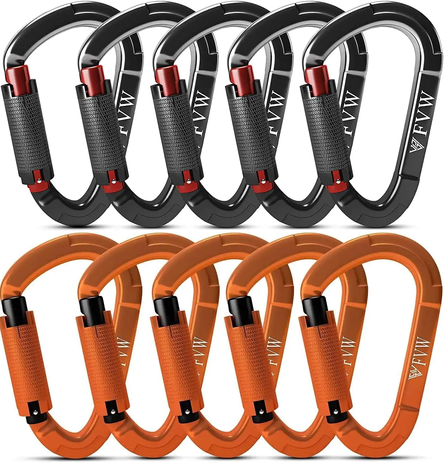 

Auto Locking Ro Climbing Carabiner Clips, Uiaa Certified Professional 25Kn (5620 Lbs) Heavy Duty Caribeaners For Rappelling