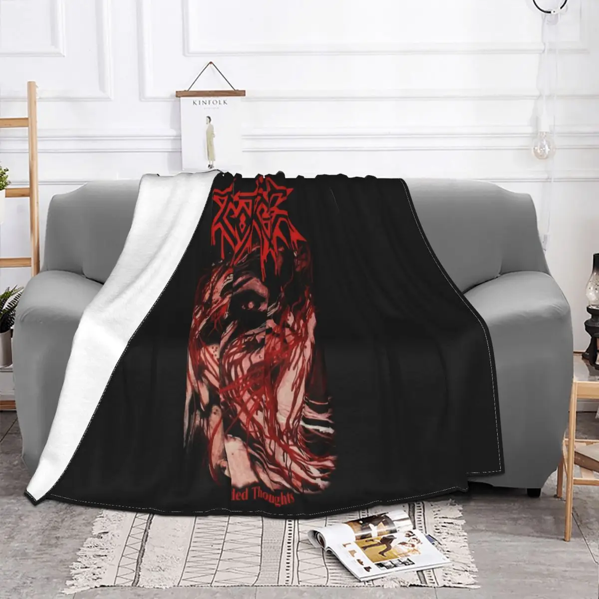 Morgue Eroded Thoughts Death Metal Monstrosity Brutal Truth New Black Design Throw Blanket