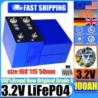 4000 cycles New 3.2V 100ah Lifepo4 battery DIY 12V 24V 48V RV 3C Grade A solar energy marine rechargeable battery No tax
