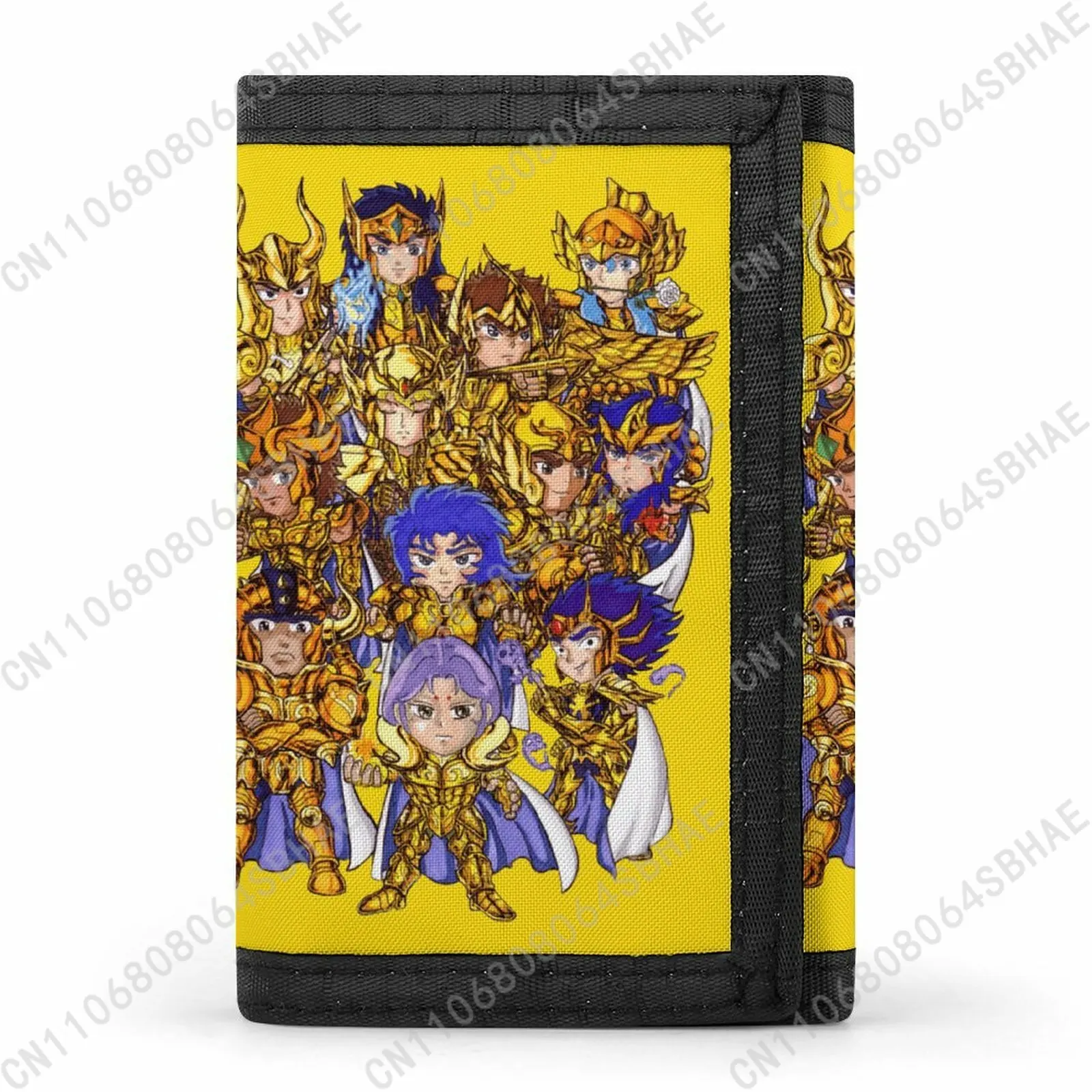 

Saint Seiya Trendy Tri Fold Wallet Teenage Girls Boys Slim 3 Fold Card Personalized Pattern Purse for School Daily Use