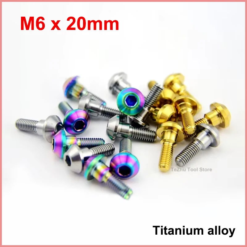 1Pcs Titanium Bolts Fancy Screw M6x20mm Torx/Hex Head Locomotive Housing Modification Screw For Bike Accessory Fasteners