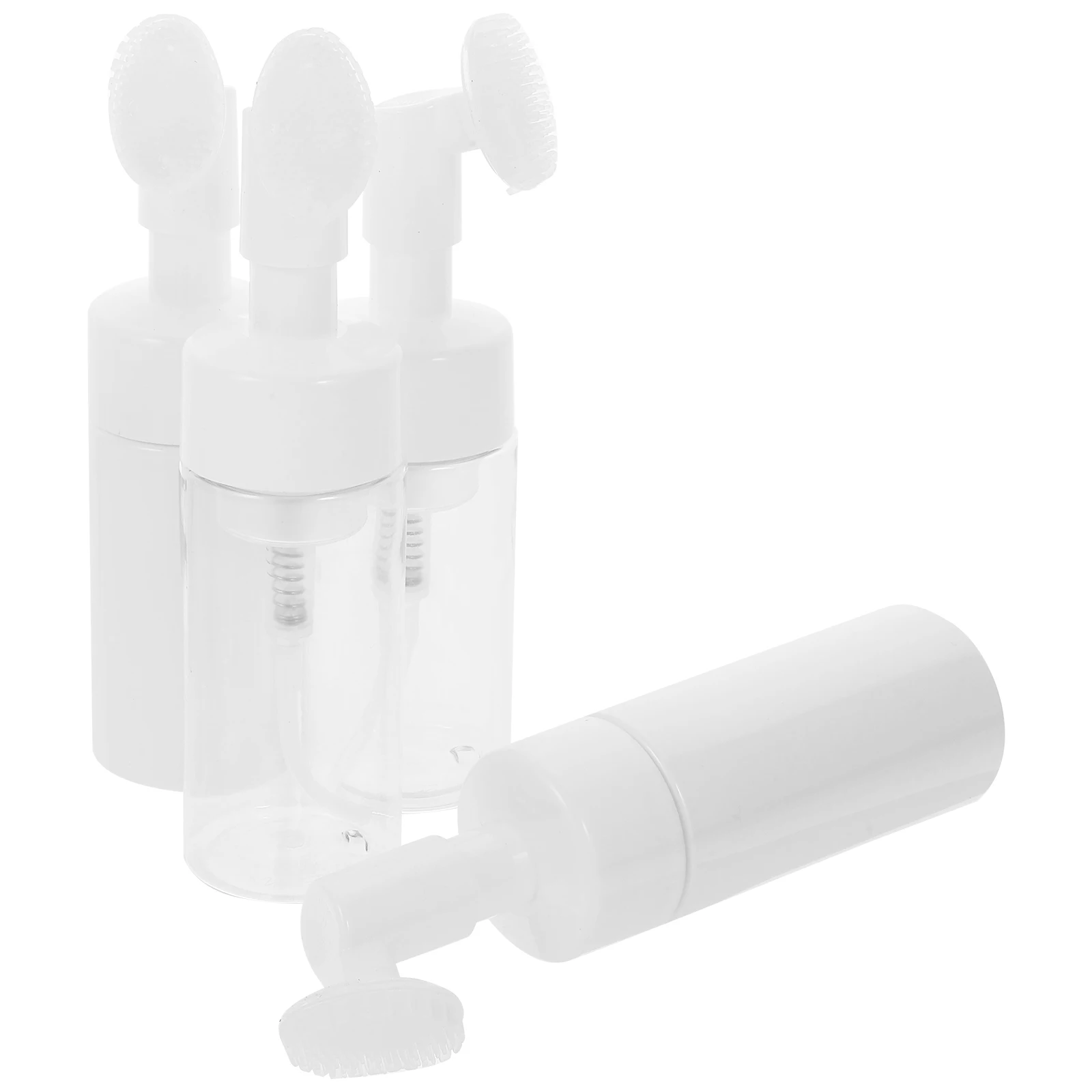 

4pcs Facial Cleansing Brush Set Mousse Bottle Manual Bubble Pump Empty Pore Deep Clean Foam Dispenser Tool Skincare