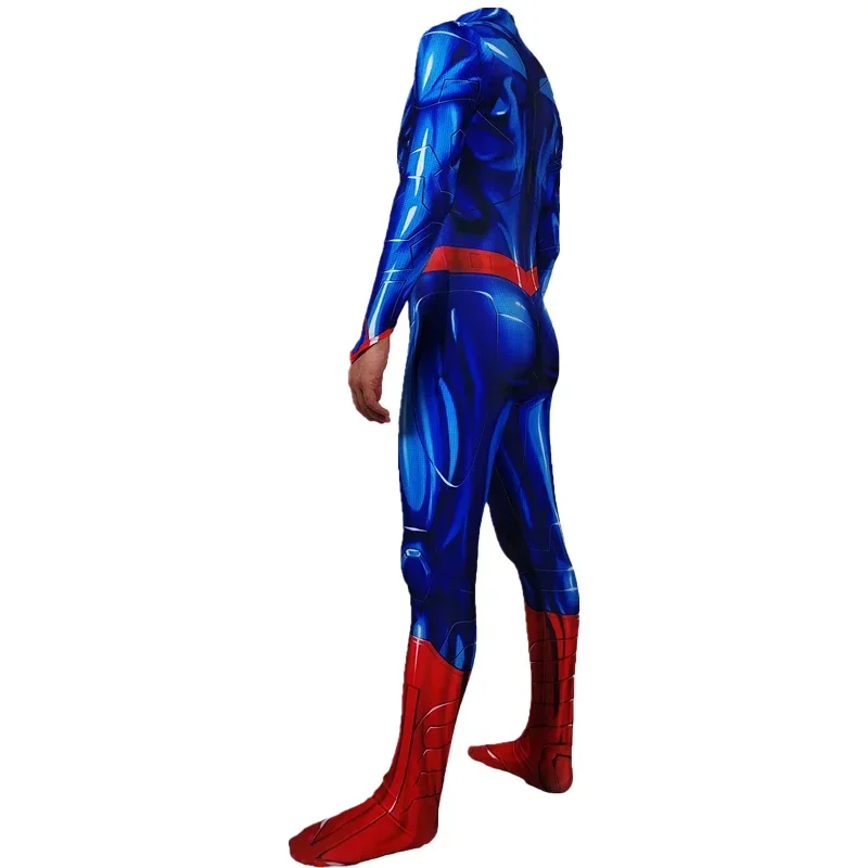 Movie Superman Cosplay Blue Bodysuit Superhero Zentai Costumes Womloak Cos Jumpsuit Rompers Aldult Child Outfits Role Play Party