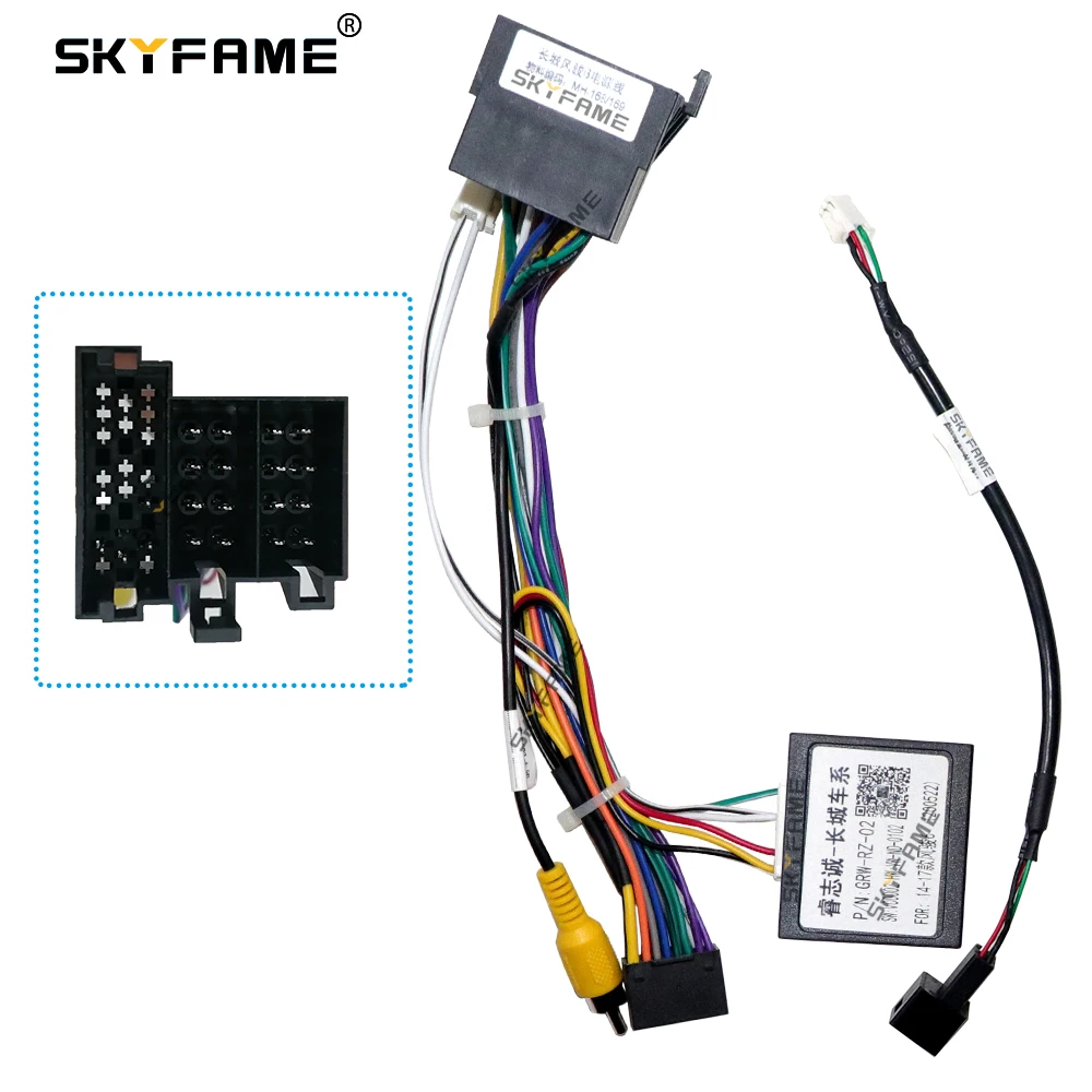 SKYFAME For Great Wall Wingle Steed 6 GRW-RZ-02 Car 16pin Wiring Harness Adapter Canbus Box Decoder Android Radio Power Cable