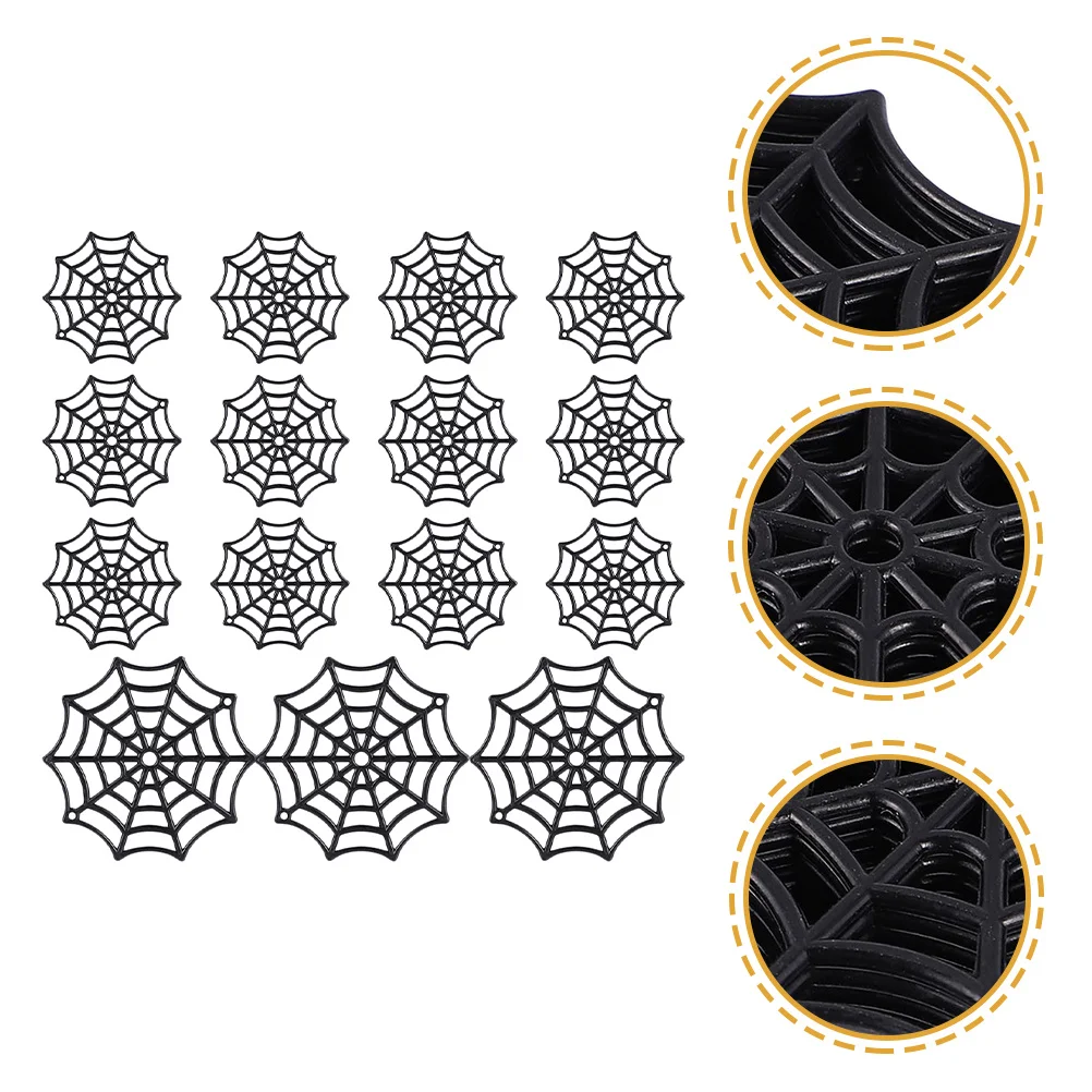 

150Pcs Black Plastic Spider Web Halloween Decoration Props Durable Haunted House Cobweb Accessories Plastic Spider Web