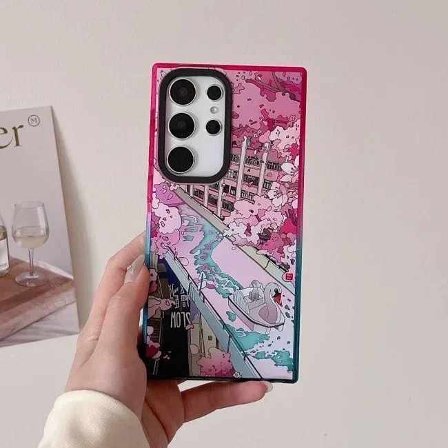 Flowers Colorful Border Case for Samsung Galaxy S25 + Plus S24 S23 Ultra S25U Protective Case