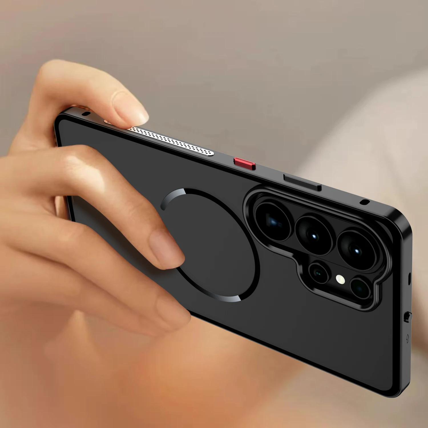 Odporne na wstrząsy metalowe etui pancerne do Samsung Galaxy S26 Ultra, aluminiowa ramka Magsafe, matowa obudowa Funda do Samsung S24 S25 S23 — zdjęcie produktu 5