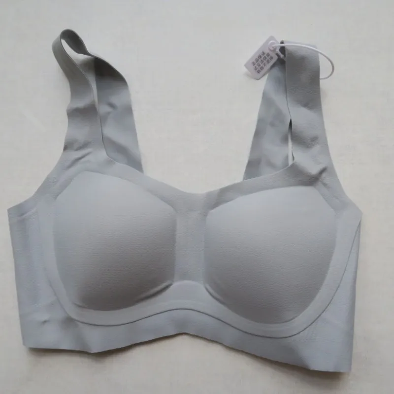 Women's Seamless Sports Bra Thin Cup Vest Style Underwear Fixed Strap No Clasp Bare Sensation Gathered Size Chest Innerwear
