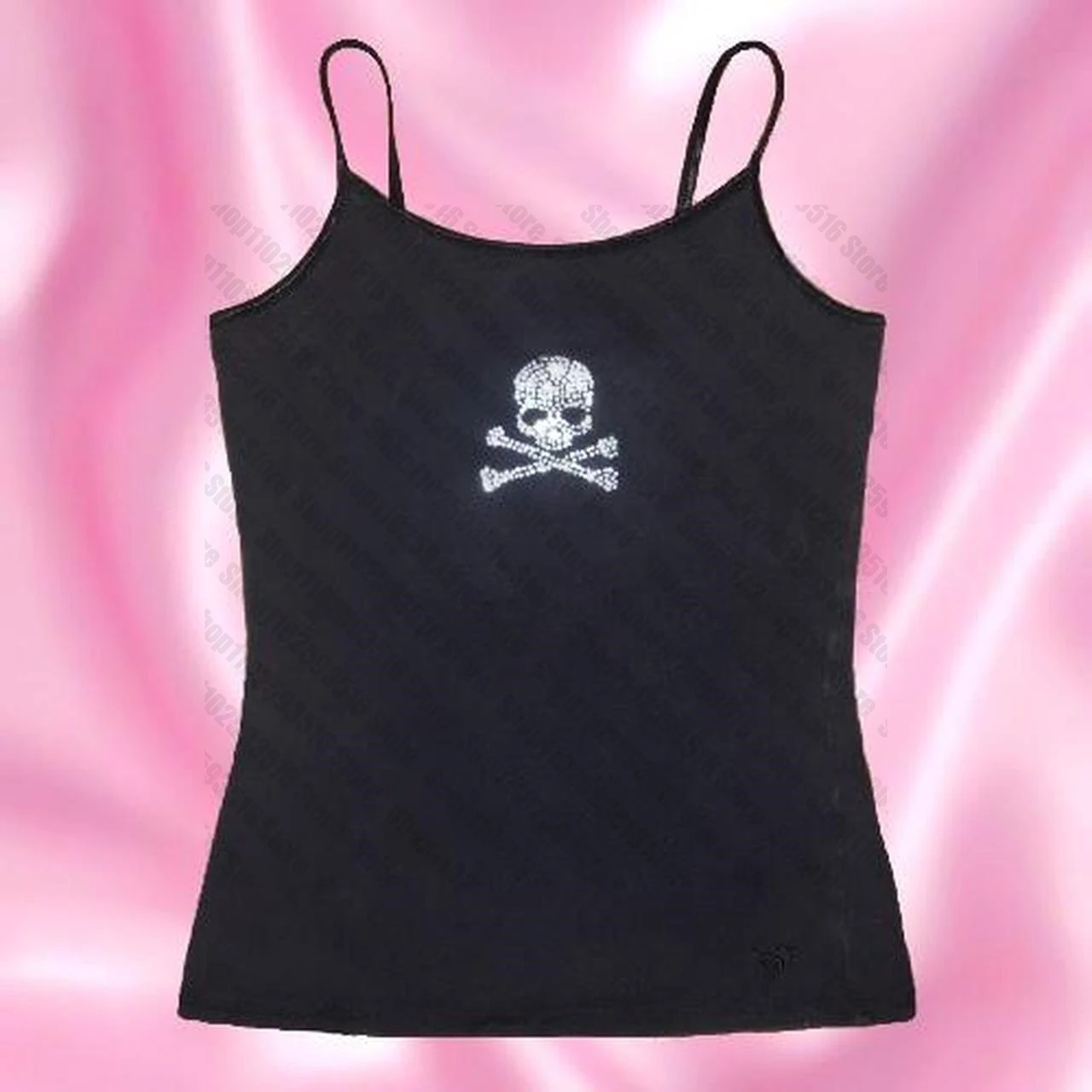 Tops cortos con diamantes de imitación de calavera para mujer, ropa Grunge Y2k, ropa estética, corsé Emo de verano para mujer, ropa Vintage Harajuku de los años 90