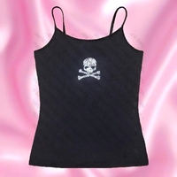 Skull Rhinestones Crop Tops Women Grunge Clothes Y2k Aesthetic Clothing Summer Emo Women's Corset Harajuku 90s Clothes Vintage