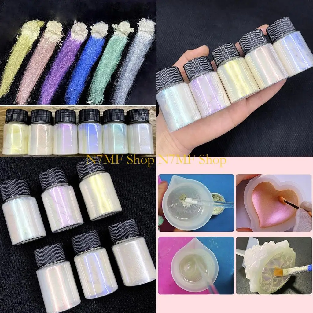 

N7MF 6 Colors Pearlescent Pigments Colorant Resin Dye Epoxy Resin Color Jewelry Craft