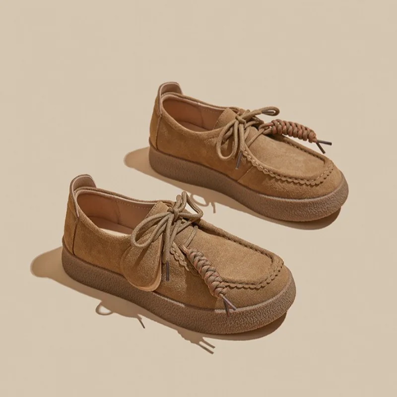 

New Womens Shoes Retro Luxury Genuine Leather Casual Shoes for Woman Fashion Plush Warm Winter Shoe Designer Shoes Zapatos Mujer