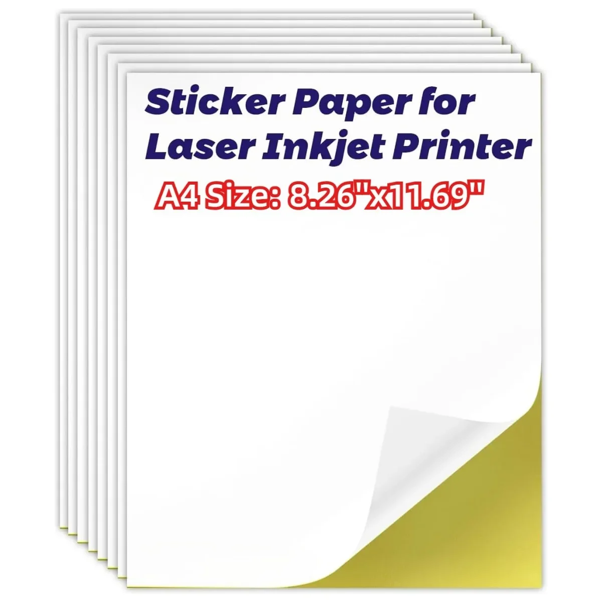 

50 Sheets A4 Sticky Paper Matte White Strong Self-Adhesive Label For Laser Inkjet Copier Printer,For Office Gift Product Labels