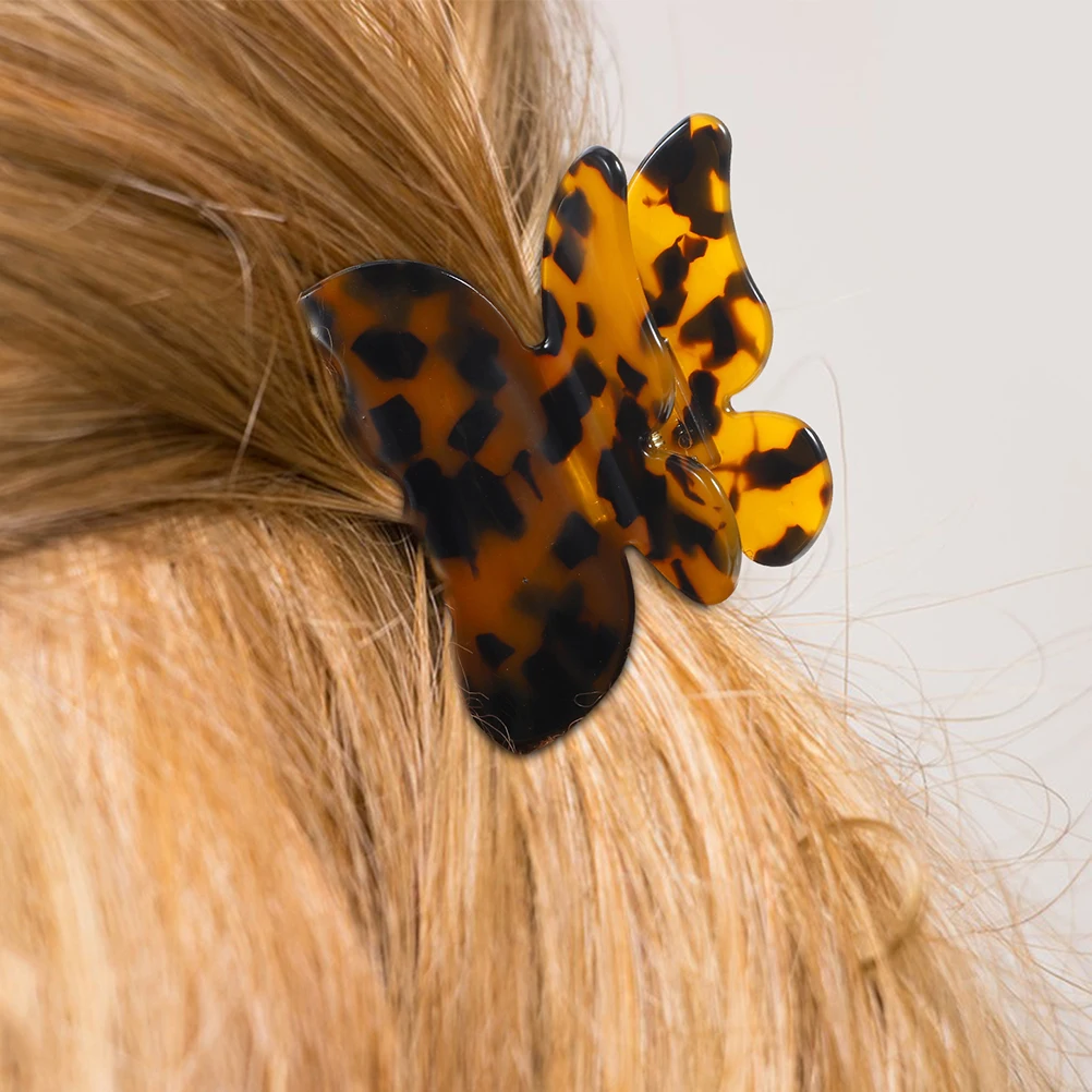 

2Pcs Butterfly Shaped Acetate Claw Clips for Women Versatile Hair Accessory Thick Hair Fashionable Miniature Claw