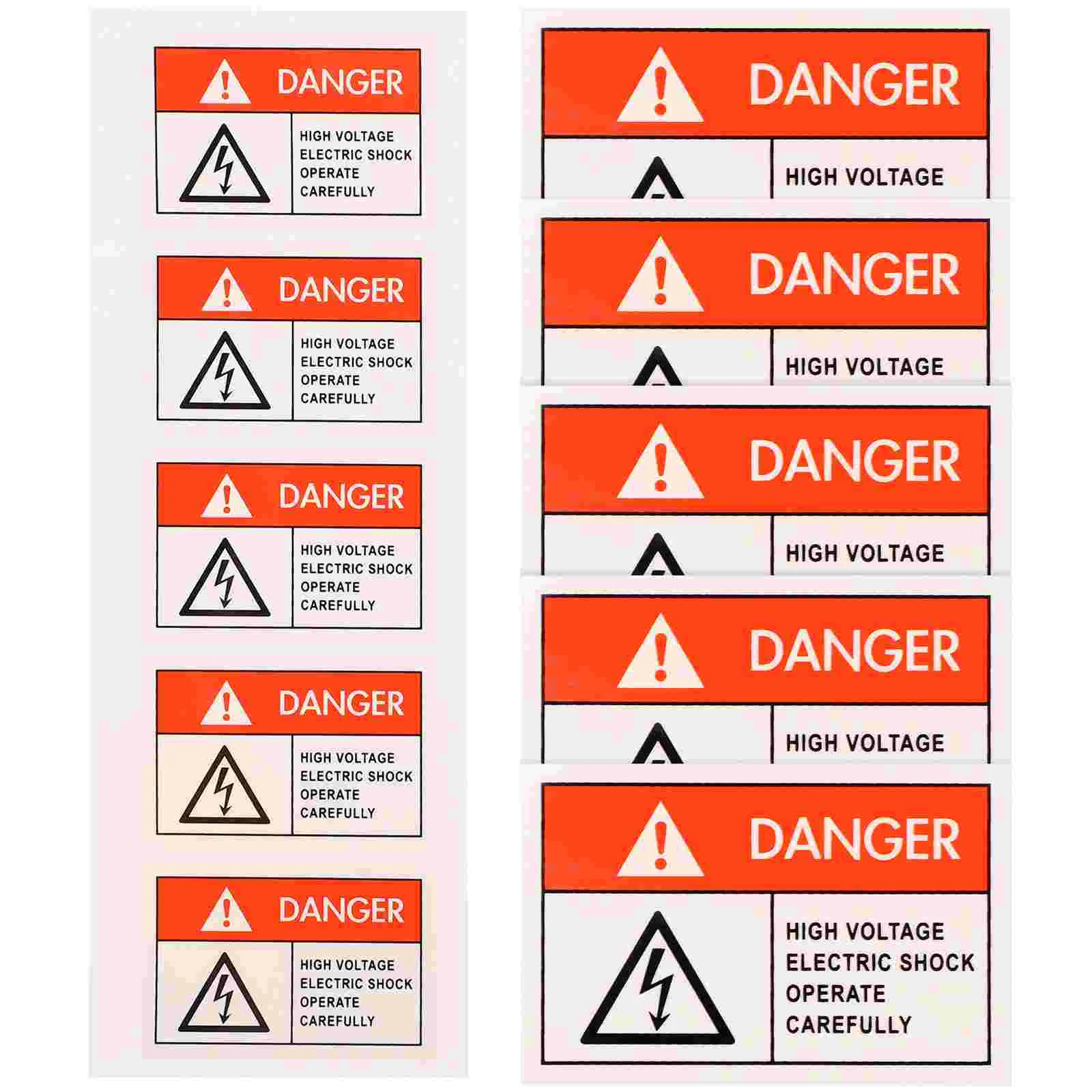 

10 Pcs Adhesive Warning Labels Safety Signs Nail Sticker Road Decal Stickers Red Fragile