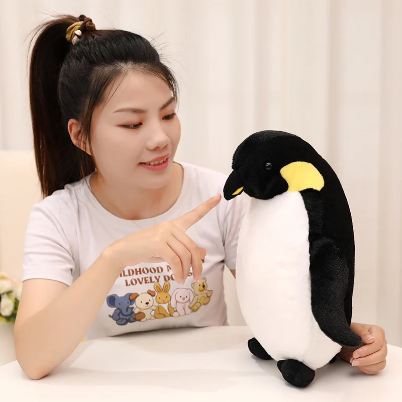 Jouet en peluche Fat EcolPlush pour enfants, animal en peluche mignon, vraie vie, famille de pingouins au beurre, petite peluche floue, cadeau de Noël, 40-60cm