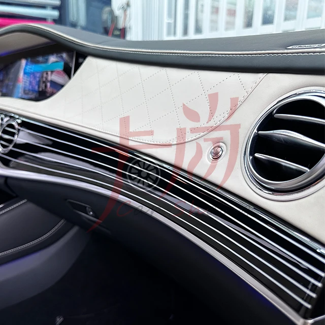 Maybach s w222 piano black interior panel, central control peach wood grain interior 6 12 18-piece set, interior modific