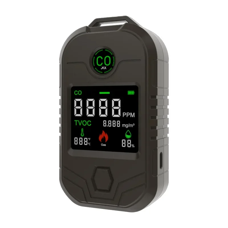جهاز مراقبة جودة الهواء 5 في 1 - كاشف ثاني أكسيد الكربون/الغاز/الدرجة الحرارة/الرطوبة/الكشف القابل للاحتراق، نطاق 0-1000ppm، تسجيل البيانات، إنذار للمصنع المنزلي RV #5