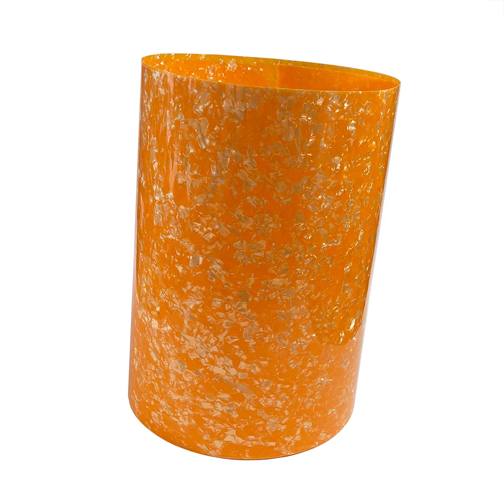 2pcs 320mm x 1500mm 0.46mm / 0.71mm Orange Pearl Celluloid Sheet for DIY Crafts and Projects