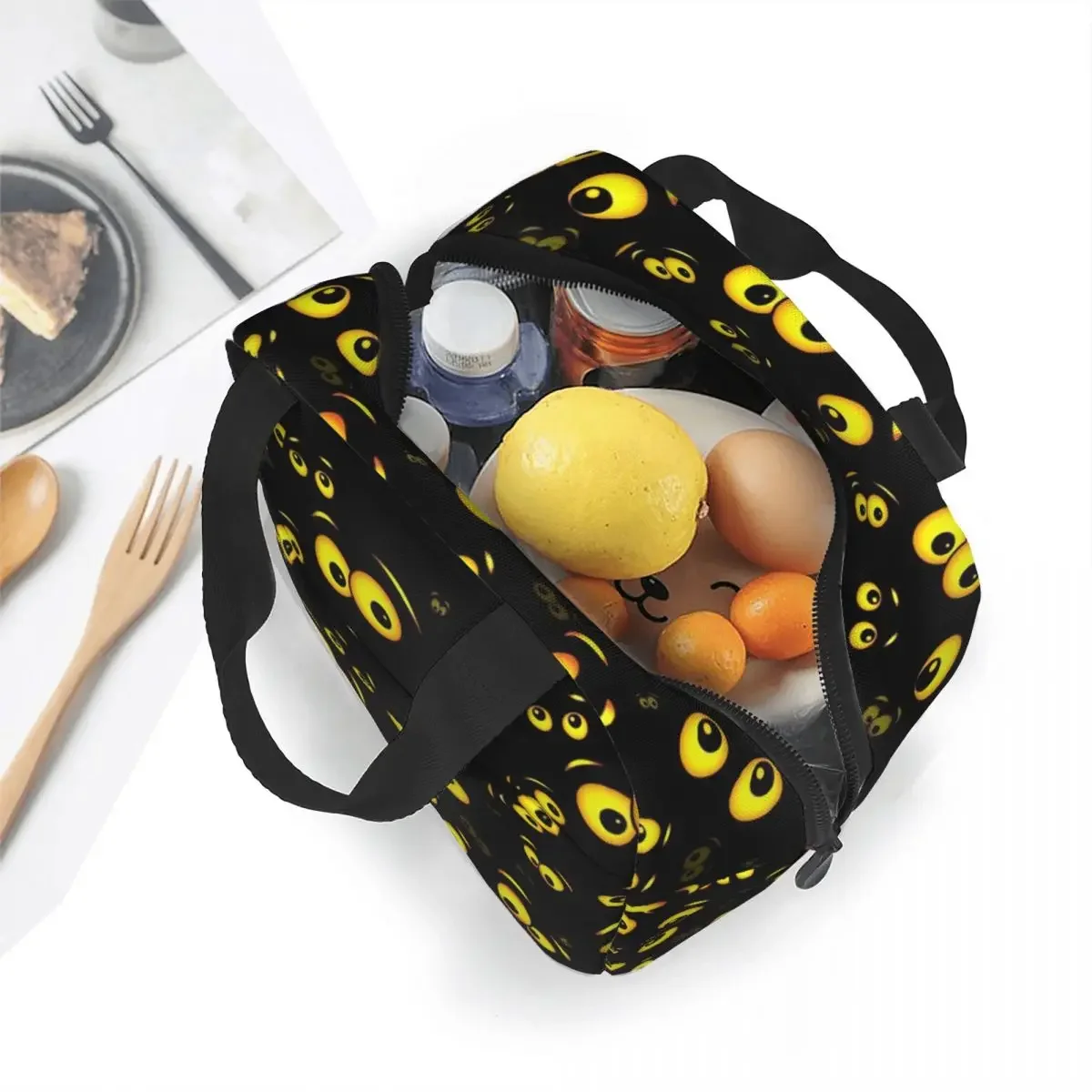 Horror Cartoon Eyes Insulated Lunch Bags Leakproof Lunch Container Thermal Bag Tote Lunch Box Work Outdoor Men Women