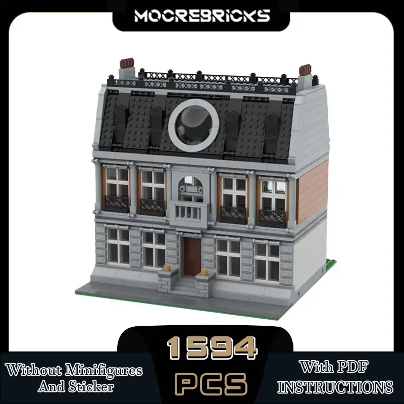 MOC-34934 Stedelijke Modulaire Architectuur Creatieve Mini Bouwsteen Modelcomponent Plaatst Deskundig Onderwijs Speelgoed Kid 'S Puzzelstenen