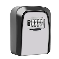 Key Lock Box 4-Digit Combination Waterproof Portable Wall-Mounted Key Storage Box For Home, Hotels Combination Lock Box