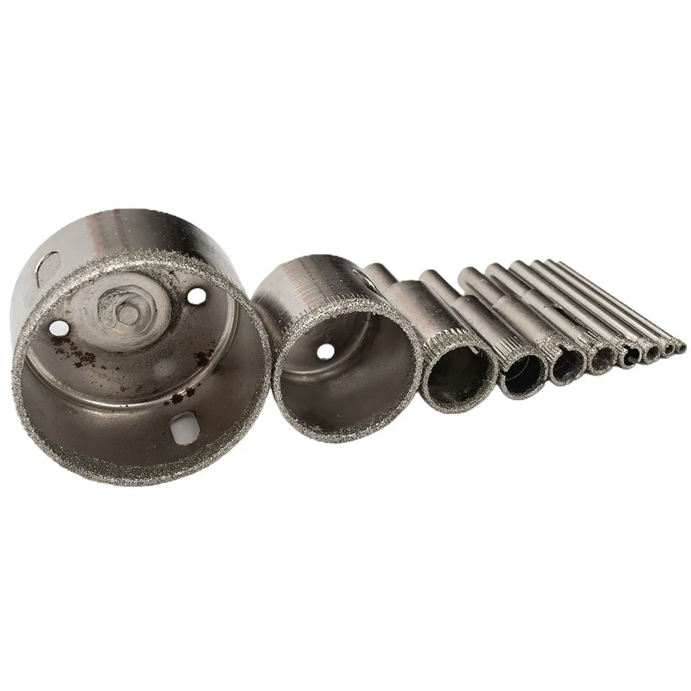 10pcs 3-50mm diamante vetro marmo trapano foro foro apri sega piastrelle di marmo in ceramica apertura strumento per la lavorazione del legno Set di punte per trapano in vetro