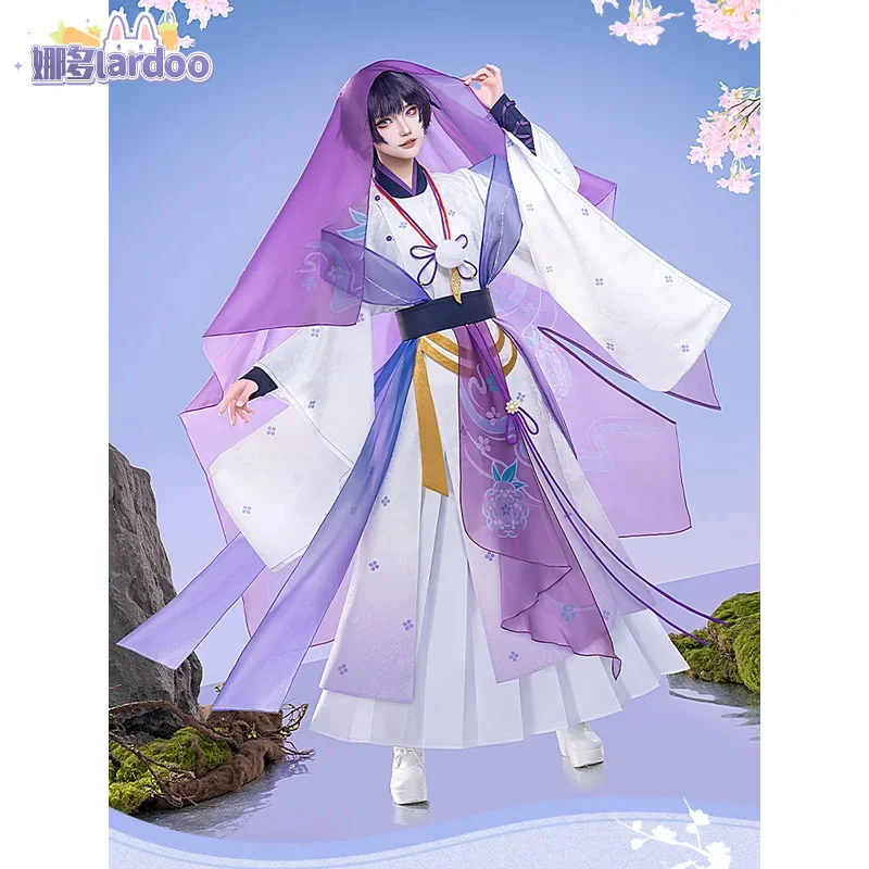 Scaramouche disfraz de Wanderer para hombre, vestido de boda de flores Hanfu, Genshin Impact, traje de fiesta de cómic de Halloween