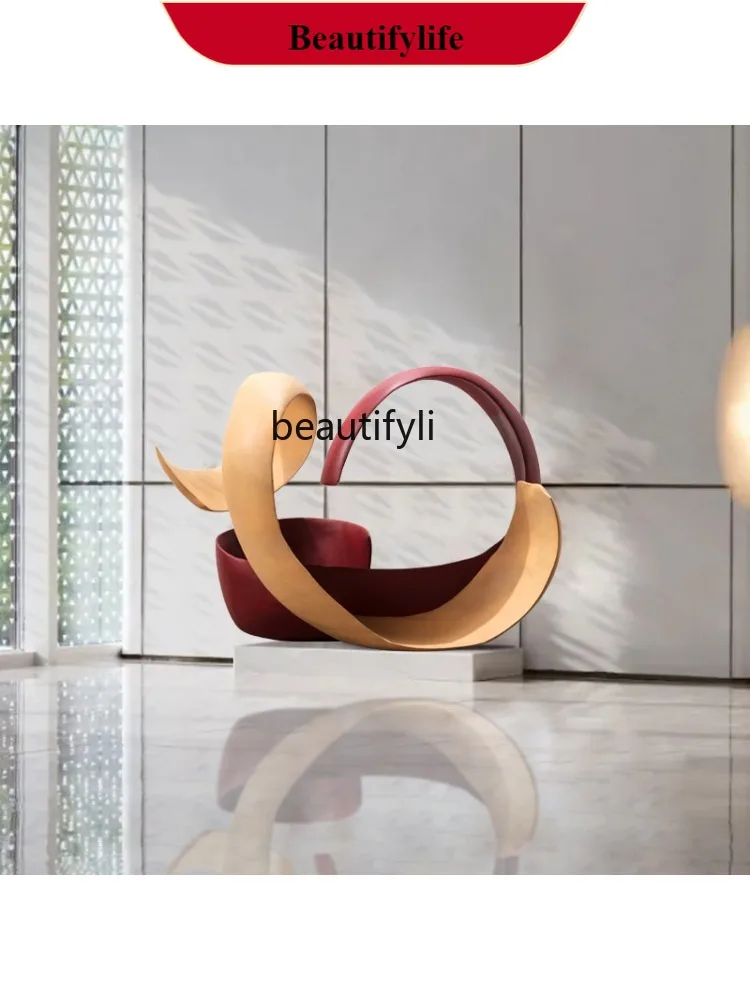 

F132 Sales Office Hall Decoration Staircase Wood Carving Art Hotel Lobby Creative Sculpture Floor Ornaments