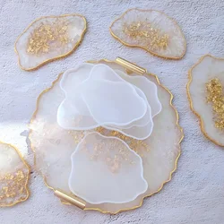 DM402 DIY Irregular Cup Mat Coaster Silicone Mold Epoxy Resin Tray Moules For Home Decoration