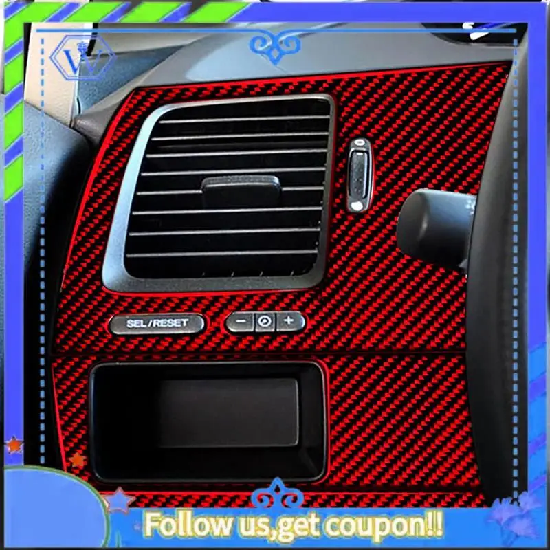 3 шт., красная накладка на приборную панель со стороны водителя из углеродного волокна для Honda Civic 8-го поколения, запасные части, аксессуары, детали