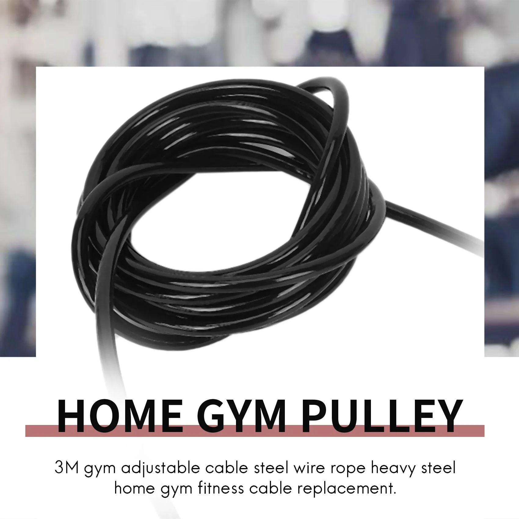 【STOCK】3Meters Gym Adjustable Cable Wire Rope Heavy Duty Steel Replacement Parts for Home Gym Fitness Cable