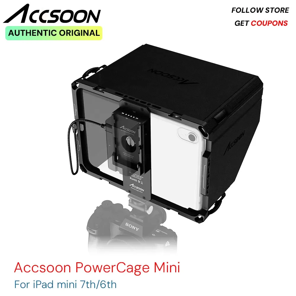 ACCSOON PowerCage Mini shell for ipad mini 7th 6th, 8.3inch ipad cage Support NP-F battery , for Seemo, Seemo Pro