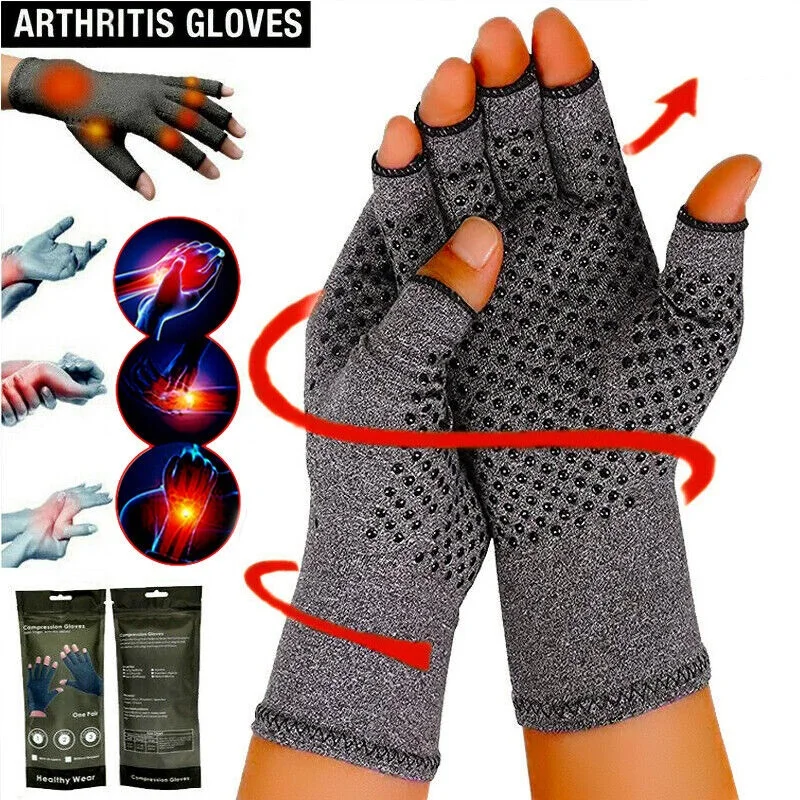 

Cotton Anti Arthritis Gloves Hand Support Pain Arthritis Finger Compression Protective Rehabilitation Care Sports Cycling Gloves