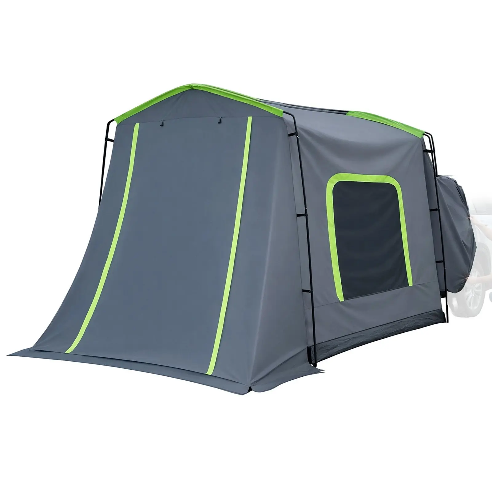 

Большая палатка для внедорожника на 5–9 человек, 10,6 x 8 футов, всесезонная палатка для задней двери внедорожника с вентилируемой дверью и сетчатыми окнами, водонепроницаемость PU3000мм