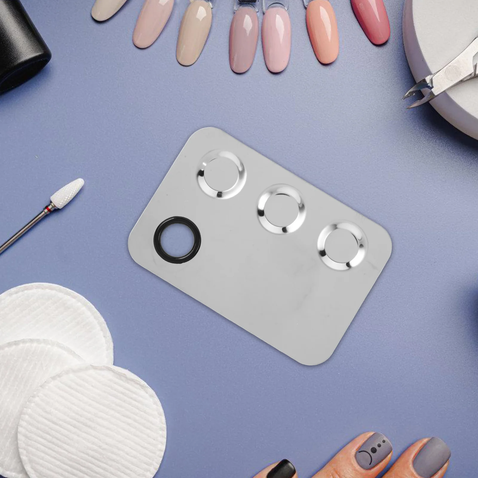 

Stainless Steel Makeup Palette Foundation Plate For Makeup Artists Empty Tray Nail Lipstick Concealer Liquid Foundation