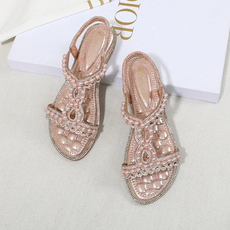 Slipper Suit Female Beige  Women\'s Summer Heels Suede Comfort luxury sandals women designers  sandalias