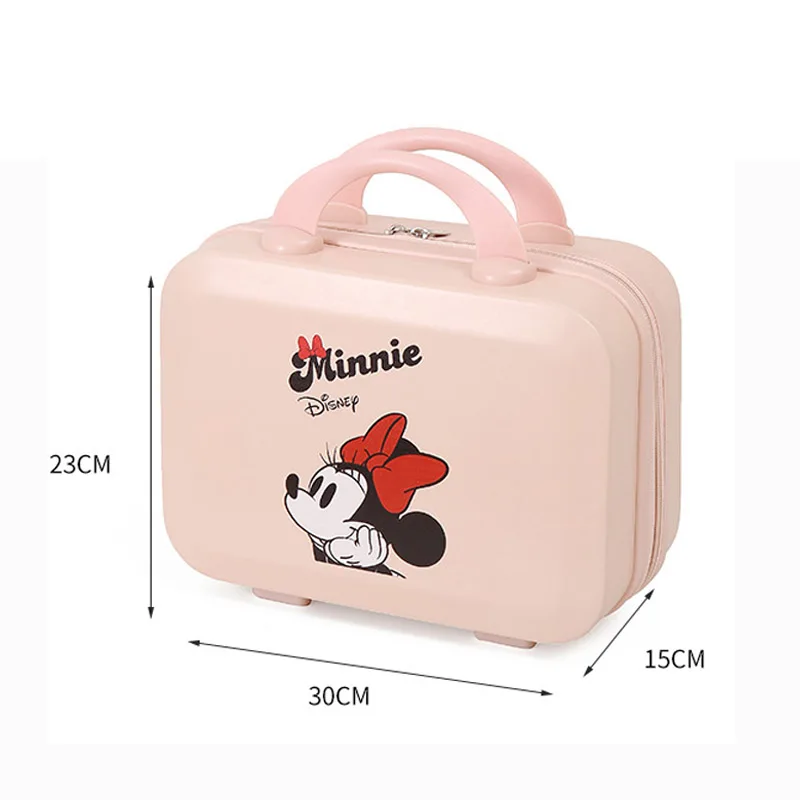 Disney Minnie Makeup Travel Case Hard Shell Cosmetic Bag Portable Makeup Bag Hand Luggage Mini Carrying Suitcase For Women Girls