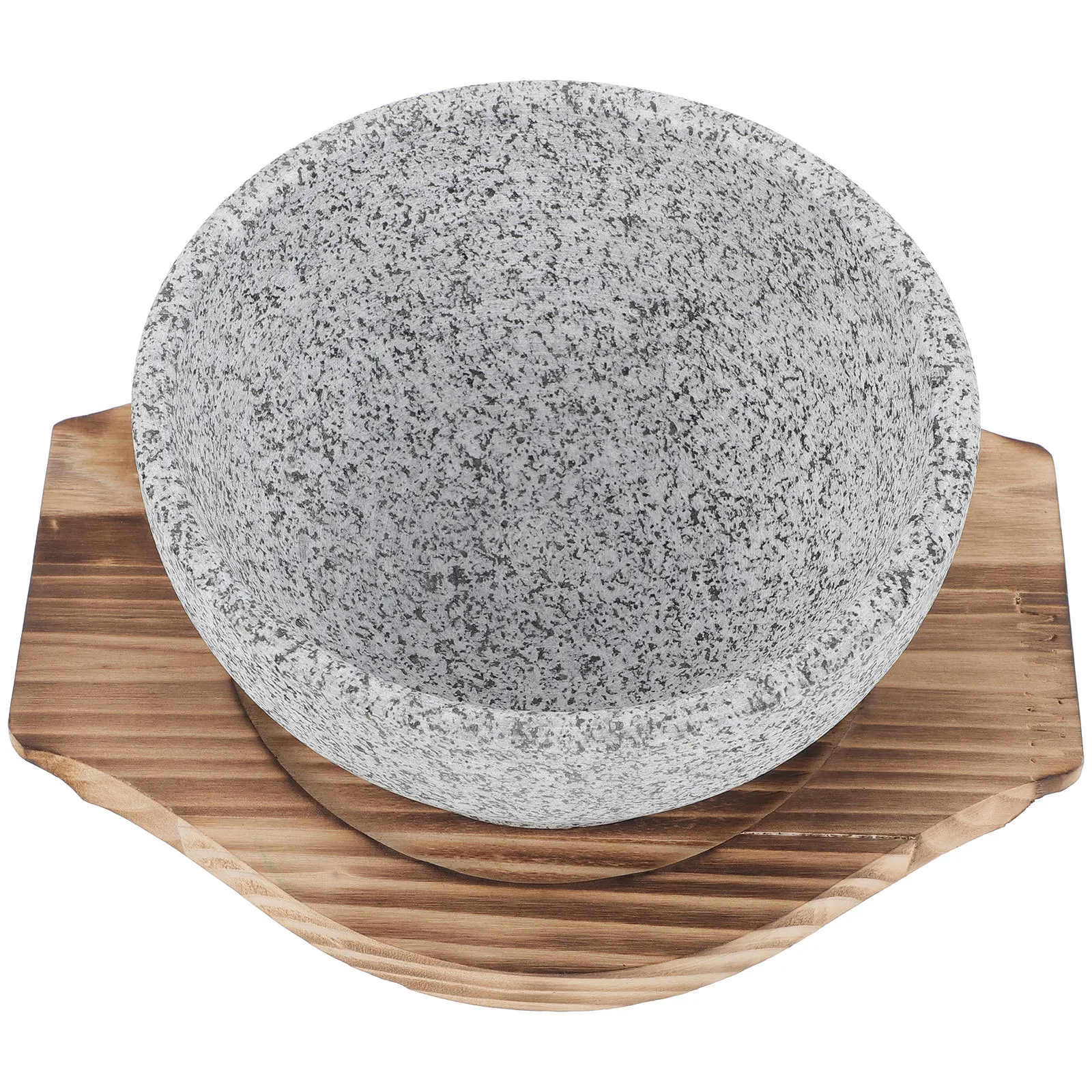 

1Set Korean Cuisine Bibimbap Bowl Stone Pot Soup Noodle Stew Pot with Wooden Tray Kitchen Serving Food Container