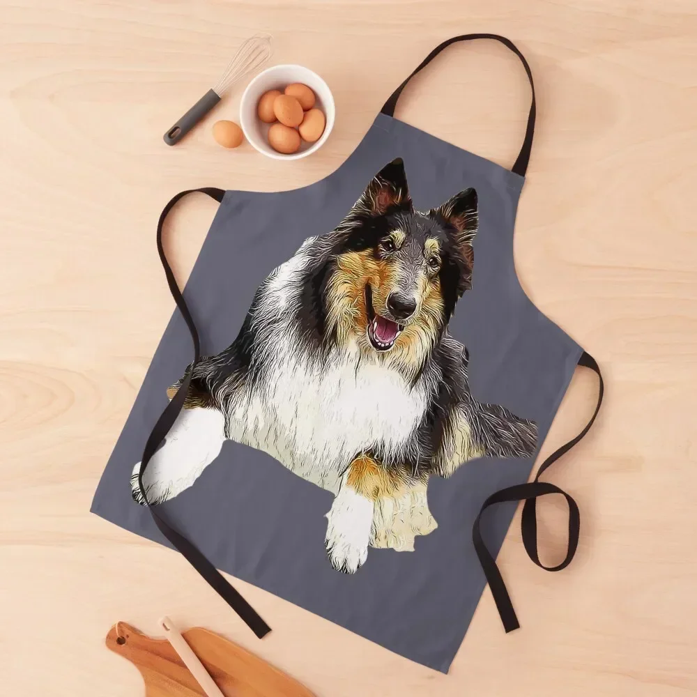 Rough Collie Tri Apron painters Men gift Apron