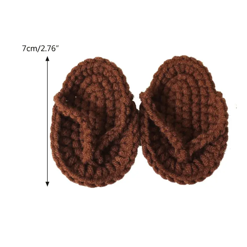 Infant Baby Slippers Newborn Photography Props Handmade Slippers Mini Crochet Baby Photo Props Shoes Newborn Accessories A2UB