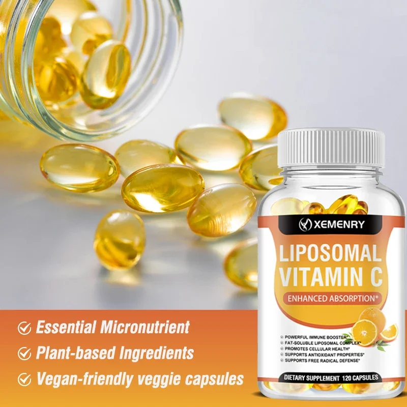 Liposomal Vitamin C All-Natural Supplement - Highly Absorbable Fat Soluble VIT C Collagen Booster