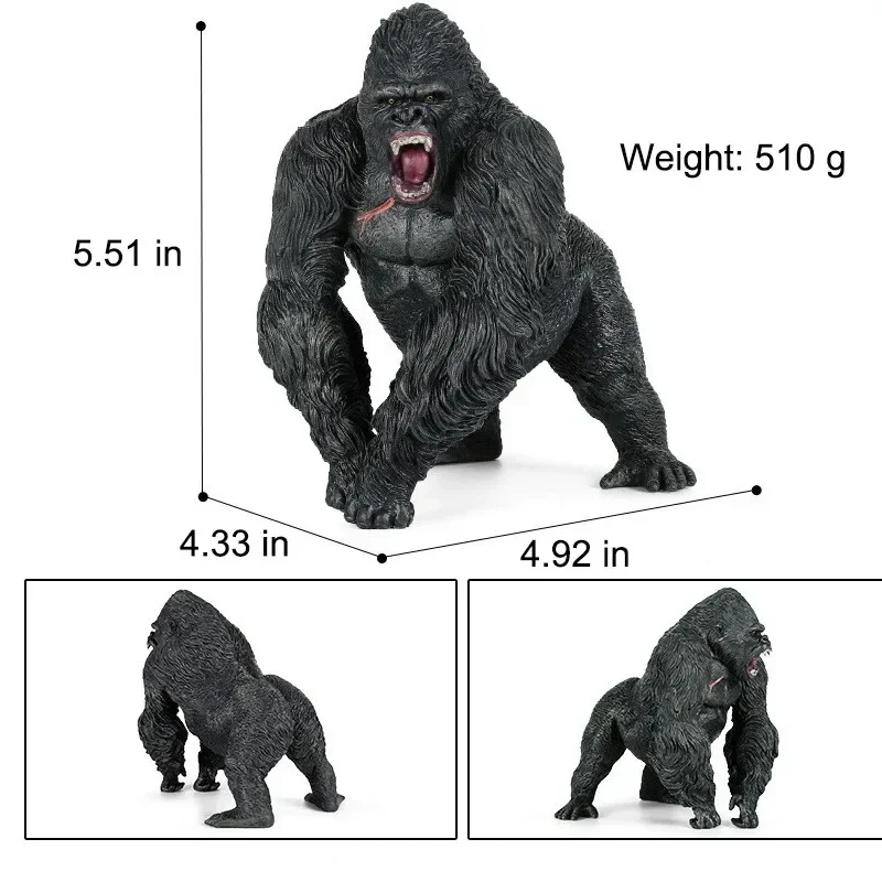 Gorilla King Kong Giocattoli Figura Rampage Jurassic T-Rex Modalità di combattimento Scimmia Solid Figurine di animali selvatici per giochi di ruolo Racconto di storie