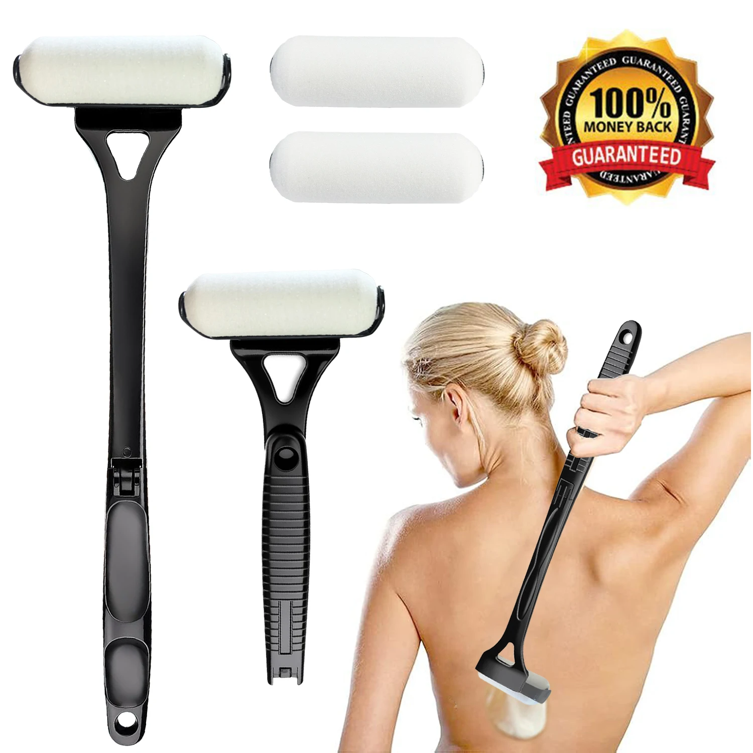 Aplikator Rol Lembut Lotion Punggung Wanita Pemijat Aplikator Tabir Surya Lotion Multifungsi Aplikator Gagang Panjang Ergonomis